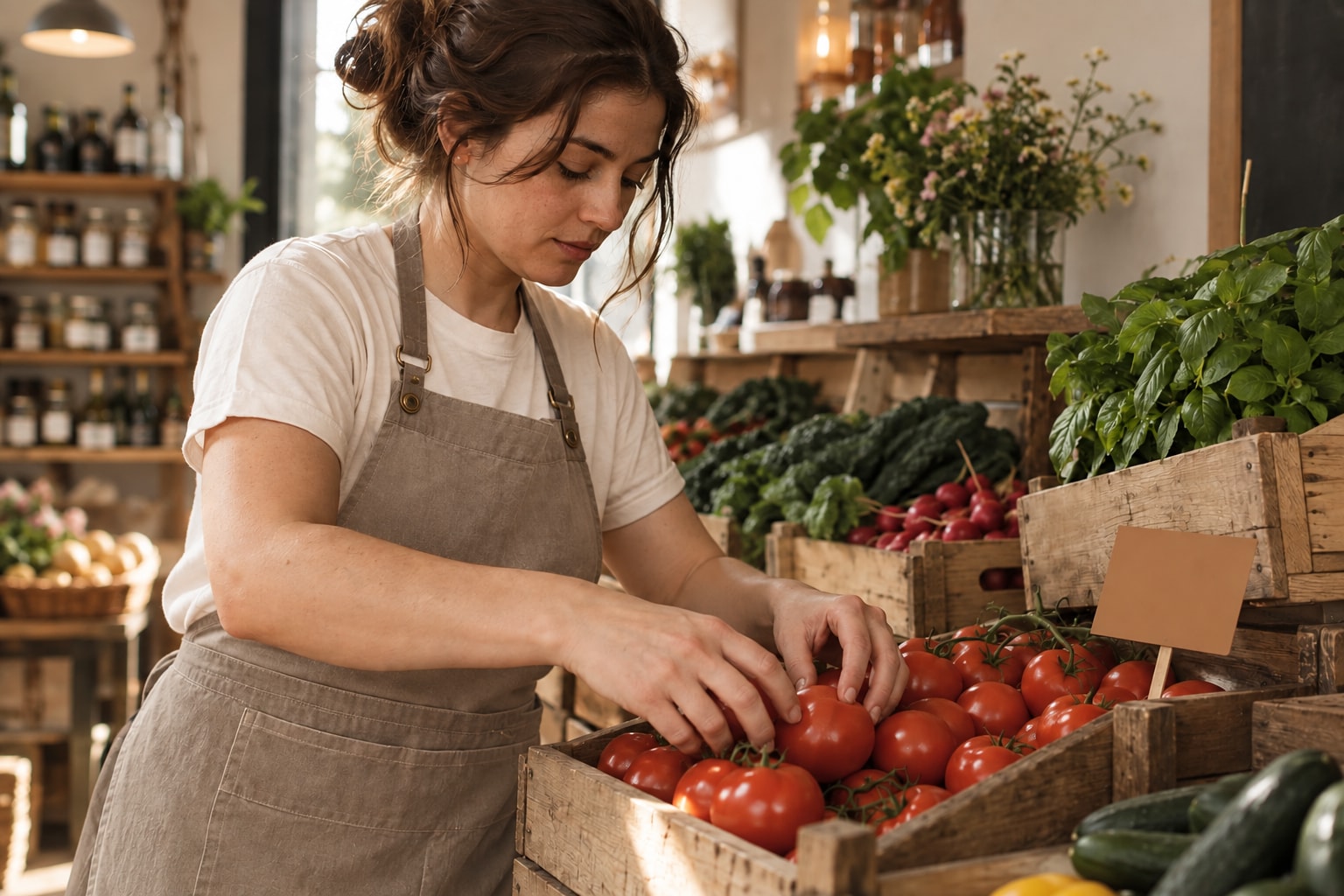 Independent grocery shops at work